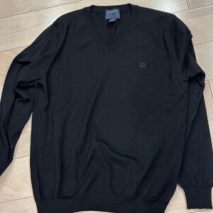 Cavalli Men's Wool Black V-Neck Sweater Sz L